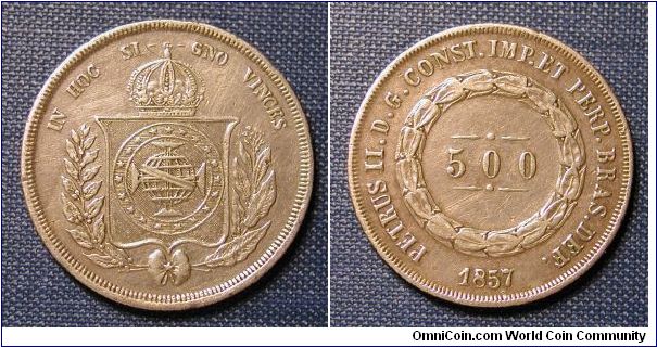 1857 Brazil 500 Reis
