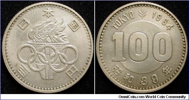 100 Yen
Ag 600 4.8g
Showa year 39
Ol. Games Tokyo