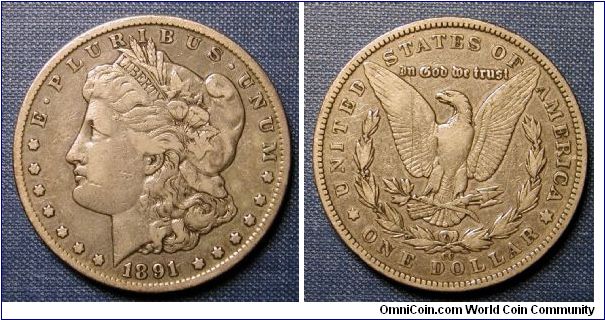 1891-CC Morgan Dollar