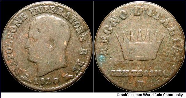 Centesimo, Napoleonic Kingdom of Italy.

Bologna mint.                                                                                                                                                                                                                                                                                                                                                                                                                                                            