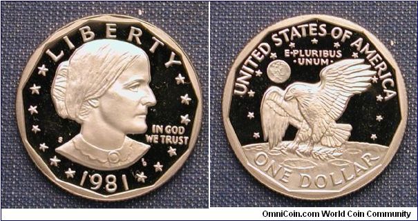 1981-S Susan B. Anthony Dollar Proof