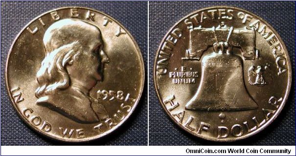 1958-D Franklin Half Dollar