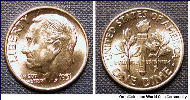 1951-D Roosevelt Dime