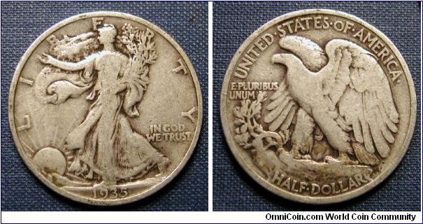 1935 Walking Liberty Half Dollar
