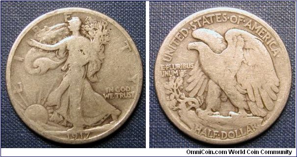 1917 Walking Liberty Half Dollar
