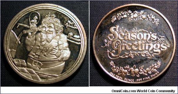 Santa Claus Generic Silver Round.