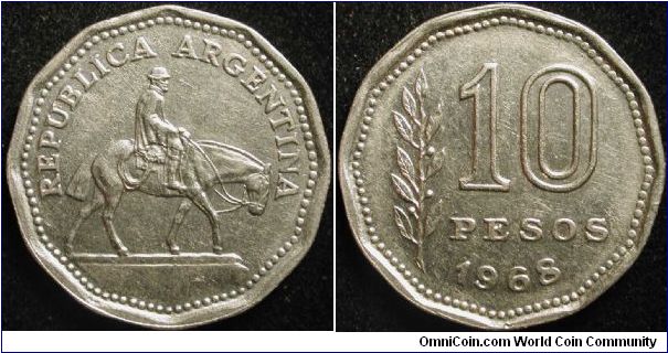 10 Pesos
Nickel clad steel