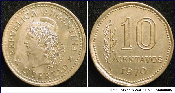 10 Centavos
Brass