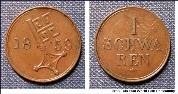 1859 German States Bremen 1 Schwaren