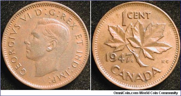 1 Cent
Bronze
George VI