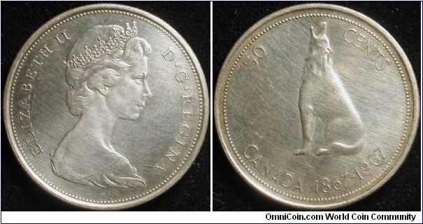 50 Cents
Ag 800 11.66g
Elizabeth II