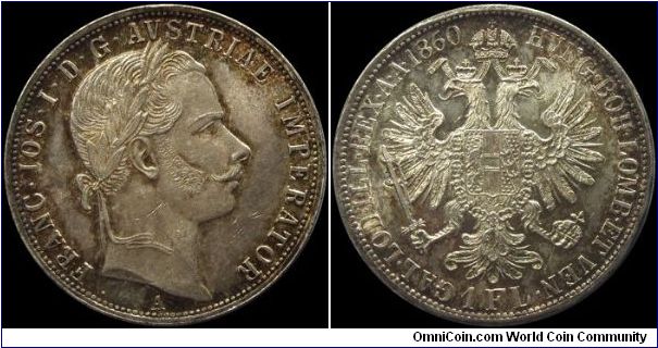 Austria 1860 1 florin. Special thanks to Udo in CU for his generous giveaway!