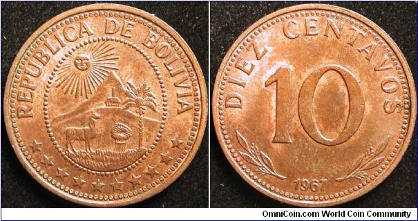 10 Centavos
Copper clad steel