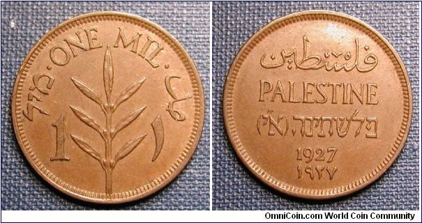 1927 Palestine 1 Mil