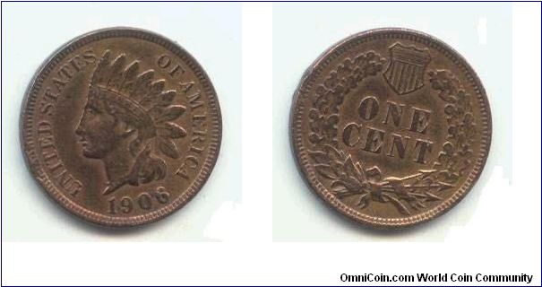 USA Indian Head Cent 1906