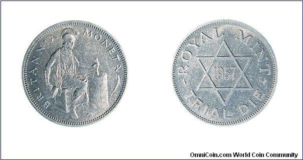 Aluminum - United Kingdom - Britannia Moneta Trial Die