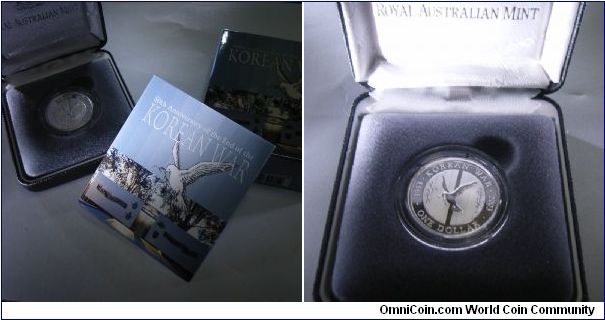 Presentation box of Australia 2003 50th Anniversary of the Korean War. Comes together with the box, COA and nice packaging.