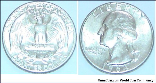1/4 Dollar. G Washington. Silver coin