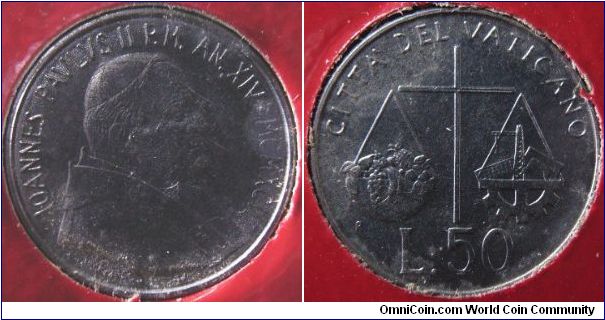 Vatican 1992 50 lira.