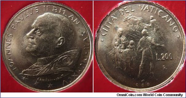 Vatican 1995 200 lira.