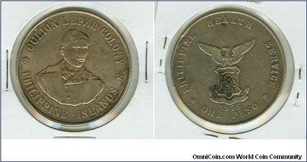 This is a major semi-key in the Culion Leper Colony One Peso coins. The Curved-Wing variety is VERY RARE and valuable!