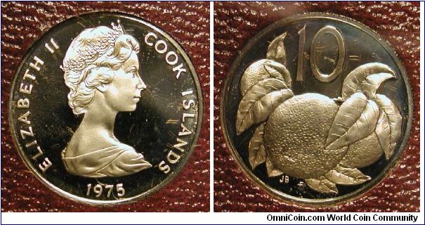 1975 Cook Islands 10 Cents Proof in set.