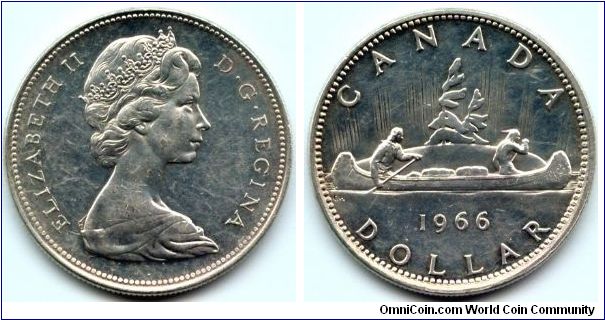 Canada, 1 dollar 1966.
Queen Elizabeth II.