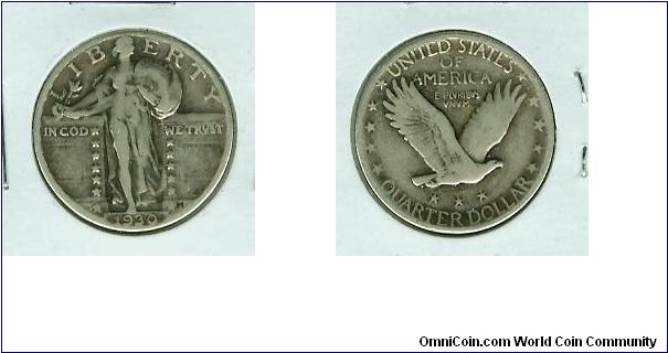 Nicely toned Standing Liberty in Vf condition.