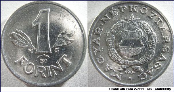 Hungary 1989 1 forint. Another cleaned alumninum coin.