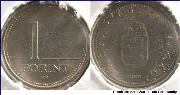 Hungary 2001 1 forint. Pretty simple design...