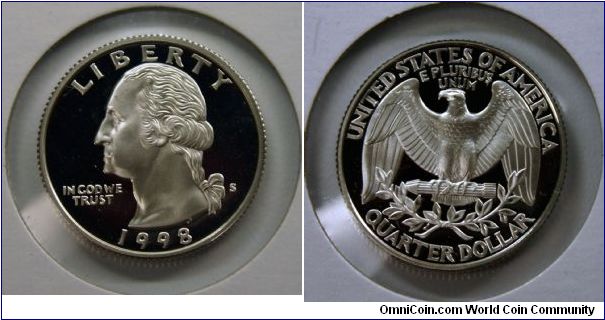 Proof silver quarter