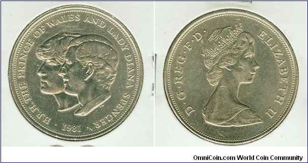 Charles and Diana Medal. Elizabeth II on the reverse.