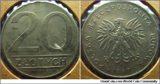 Poland 1987 20 zlots. A pretty nice coin. Somewhat unc.