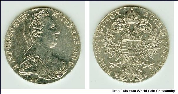 1780X Austria Maria Theresa Thaler. Lovely Silver Crown Proof. Somewhere around 300M of these coins have now been minted over the last several hundred years, and are Still very popular today.