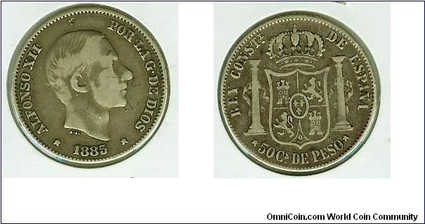SPAIN-PHILIPPINES ALFONSO XII.