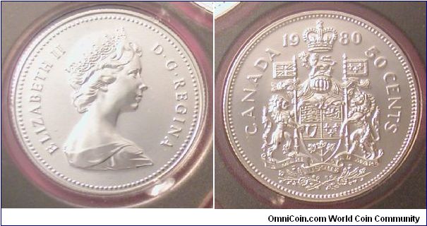 1980 Canada 50 Cents from Canada Double Dollar Set.