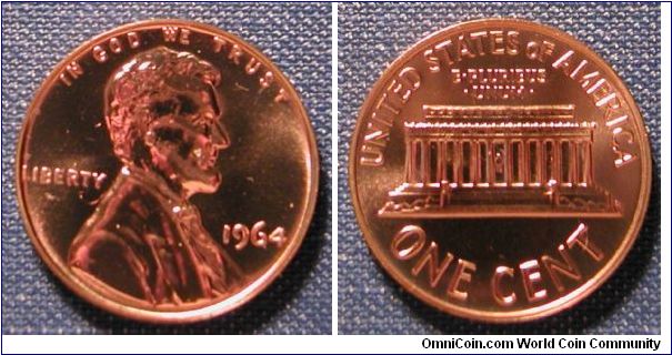 1964 Lincoln Memorial Cent Proof