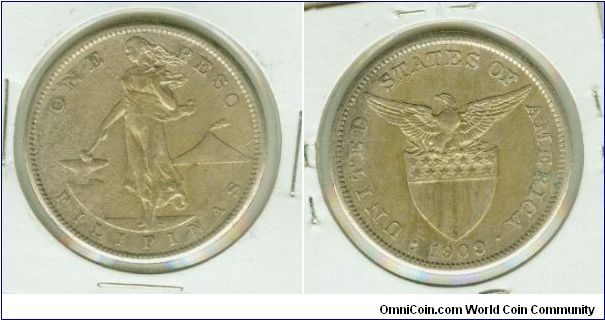 1909s SILVER PESO.