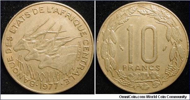 10 Francs
Aluminium bronze
Central African States