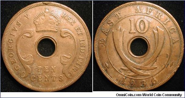 10 Cents
Bronze
George V
East Africa