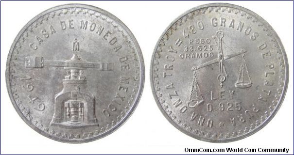 1 Onzo (ounce)
KM #M49a
Silver, .925, 1.0 oz Mintage:1.0M