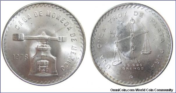 1978 1 Onzo (ounce)
KM #M49b.2
Silver, .925, 1.0 oz Mintage: 280K
