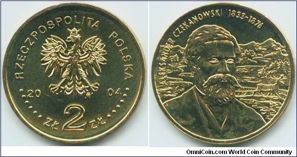 Poland, 2 zlote 2004.
Aleksander Czekanowski (1833-1876).