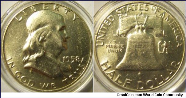 US 1958 half dollar. Special thanks to Tiffibunny! :) XF-?