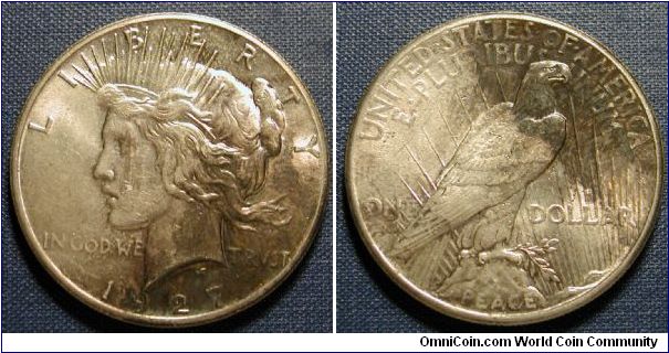 1927 Peace Dollar Toned