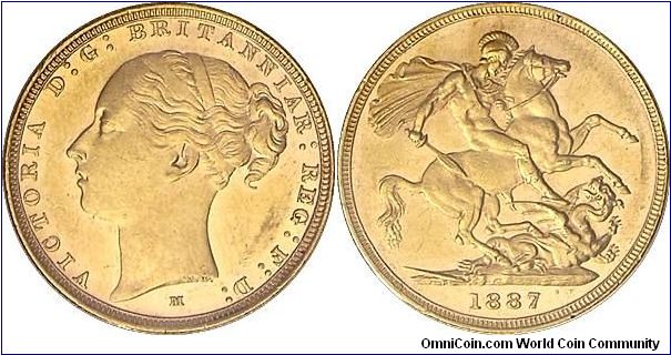 1887 Melbourne Mint Gold Sovereign

Final Year of Young Head issues, early strike, prooflike mirror fields.