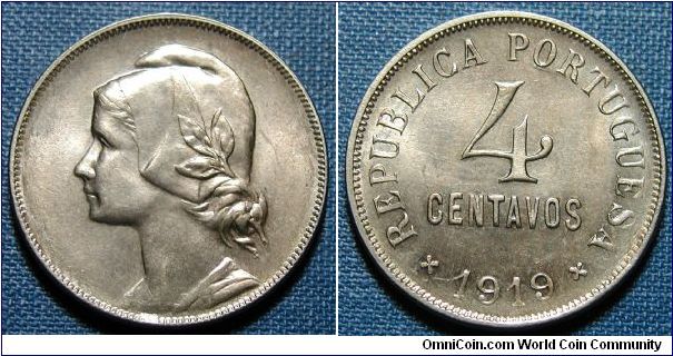 1919 Portugal 4 Centavos