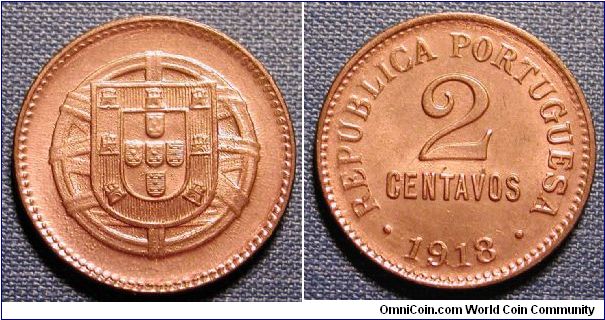 1918 Portugal 2 Centavos