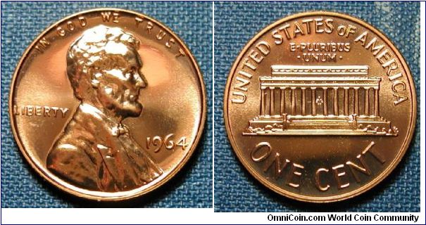 1964 Lincoln Memorial Cent Proof