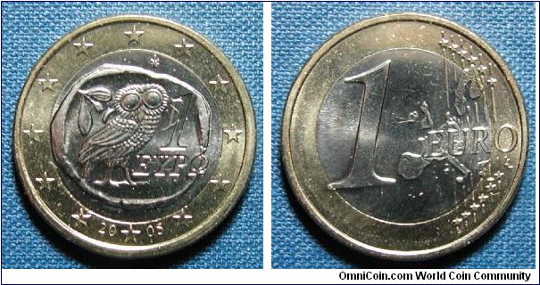 2005 Greece 1 Euro Bimetal